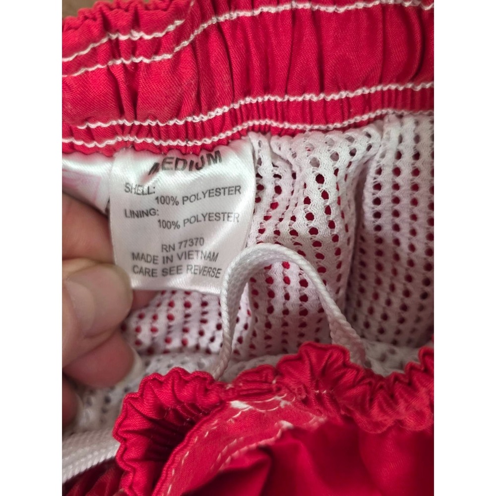 TYR Men's Swim Trunks Shorts Size M Red White Deck-X Lifeguard w/ Comfort Liner - Picture 11 of 13